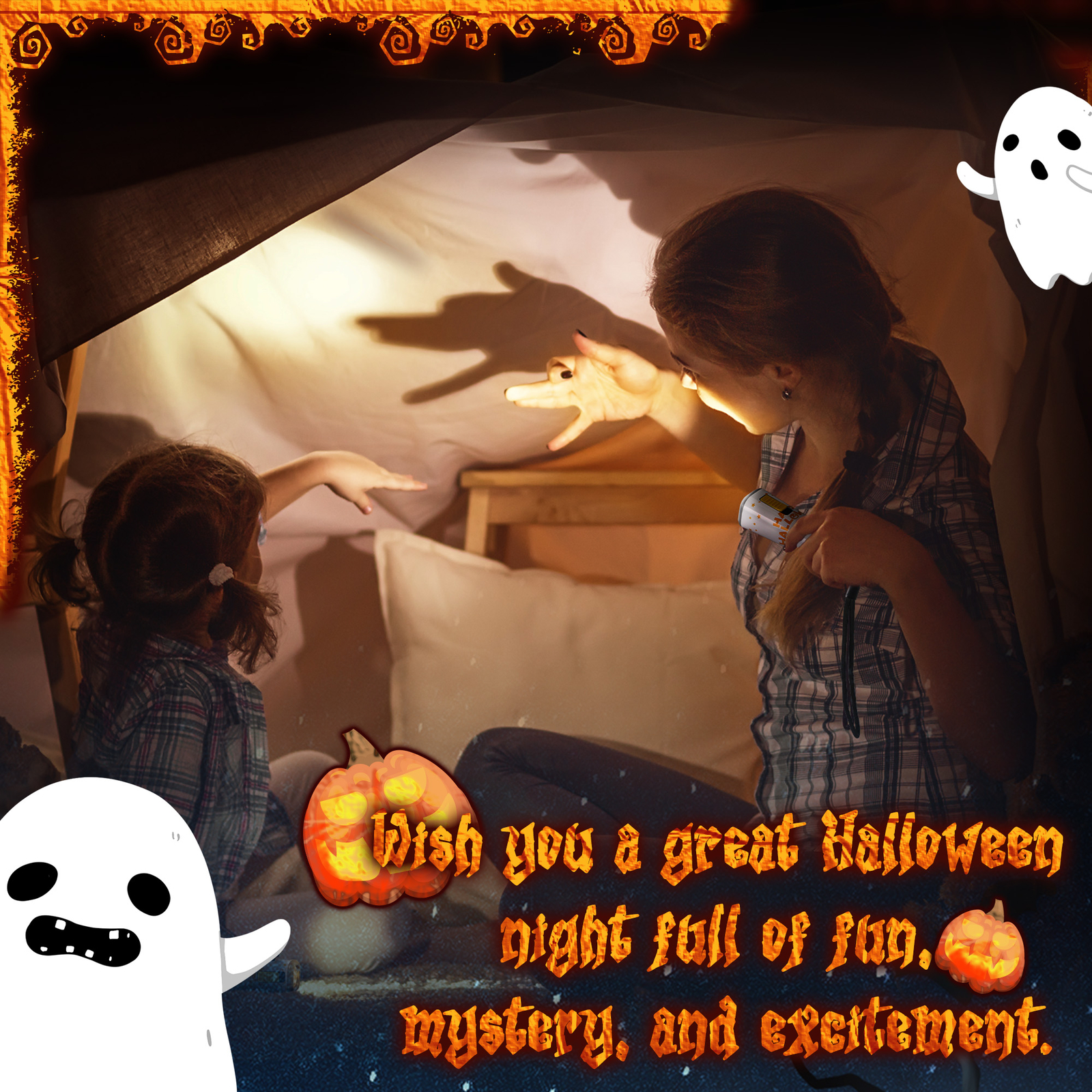 Halloween Flashlights 1 Pack-White Small LED Flash Light Handheld Torch