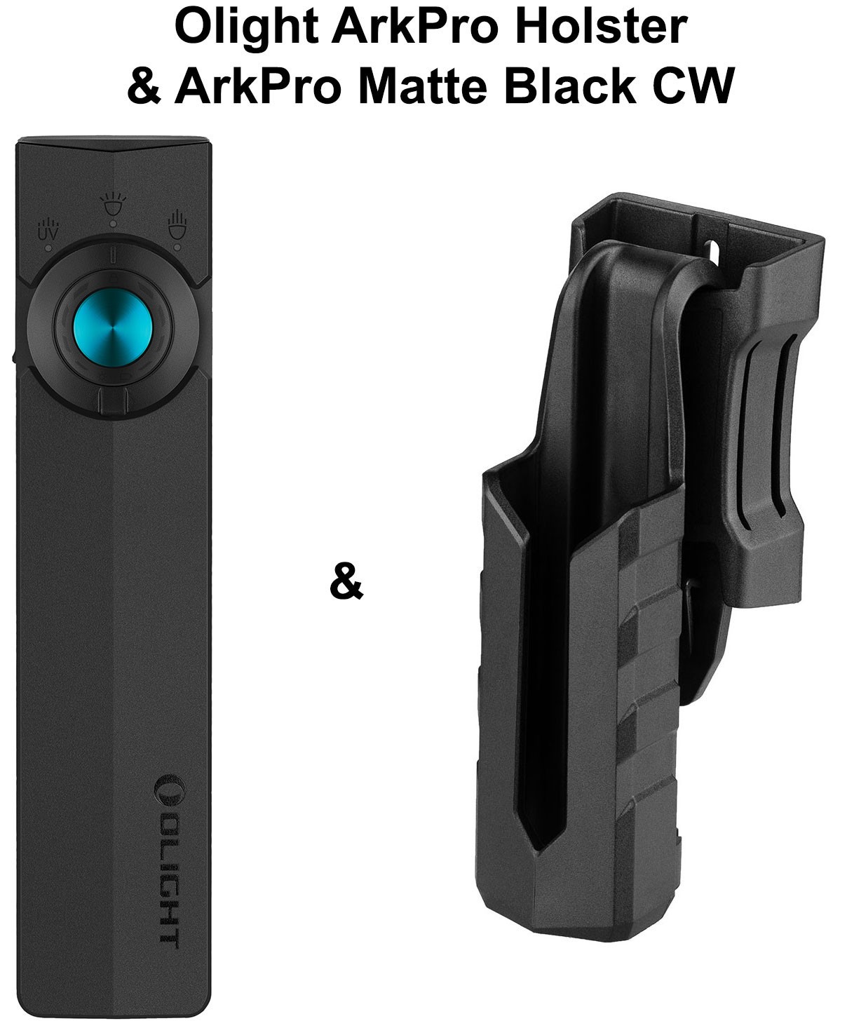 Olight ArkPro Class 3R Matte Black CW & ArkPro Holster, 1500 Lumens, 205 Meters