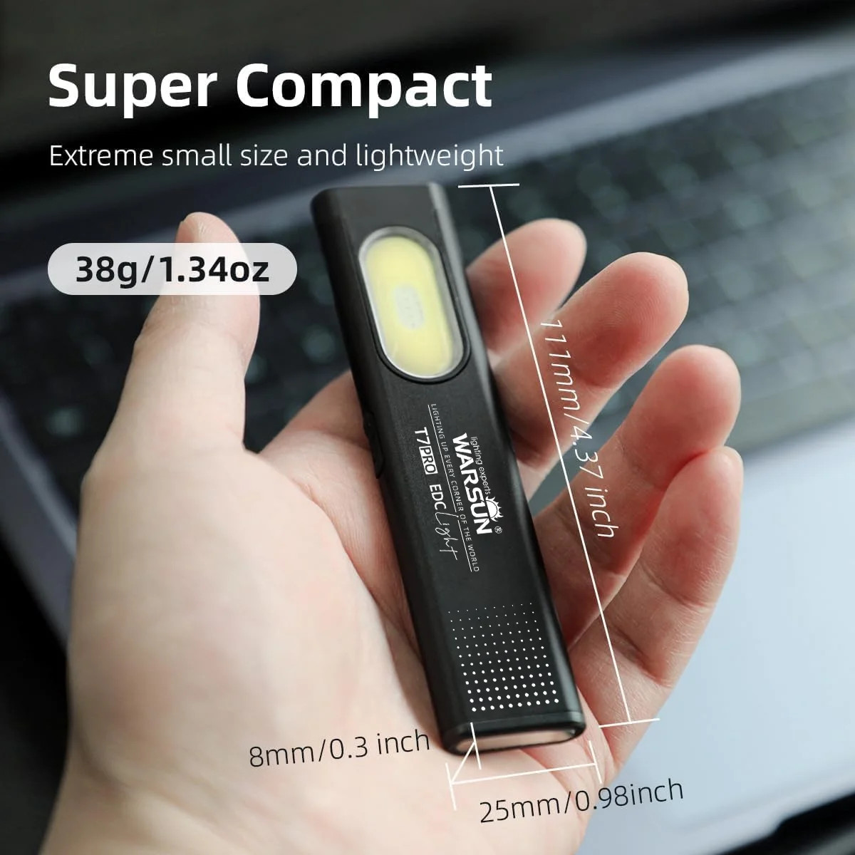 USB-C Rechargeable LED Keychain Flashlight 600Lm Mini Torch with Magnet