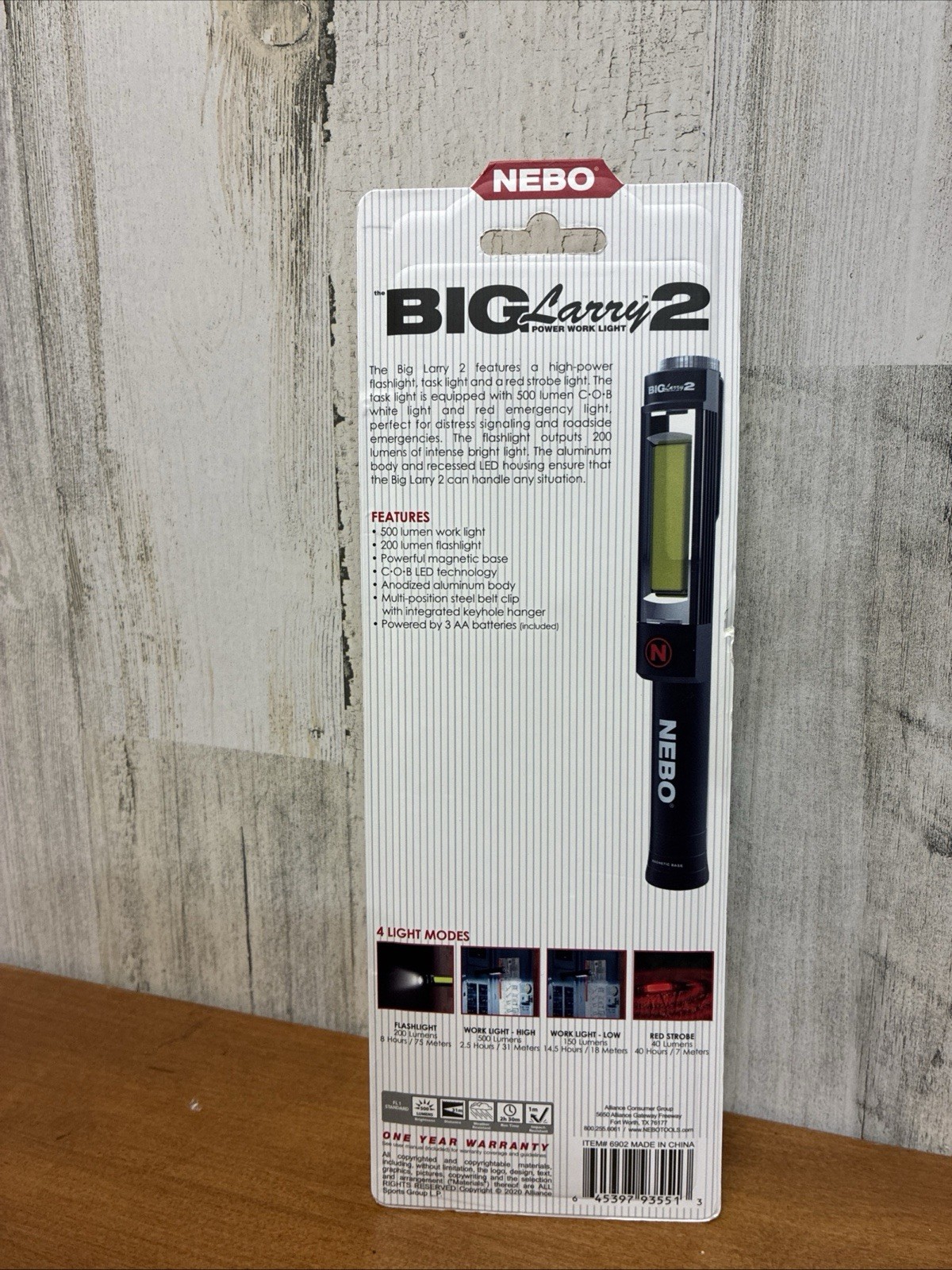 BIG Larry2 Storm Gray Bright Flashlight and Work Lightwith Clip and MagneticBase