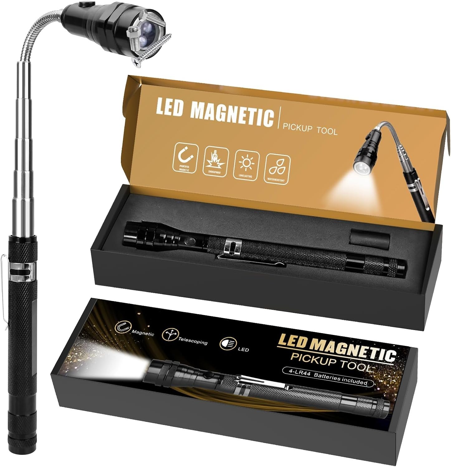 Adjustable Magnetic Pickup Tool with Bright LED – Ideal Gadget for Home Repairs