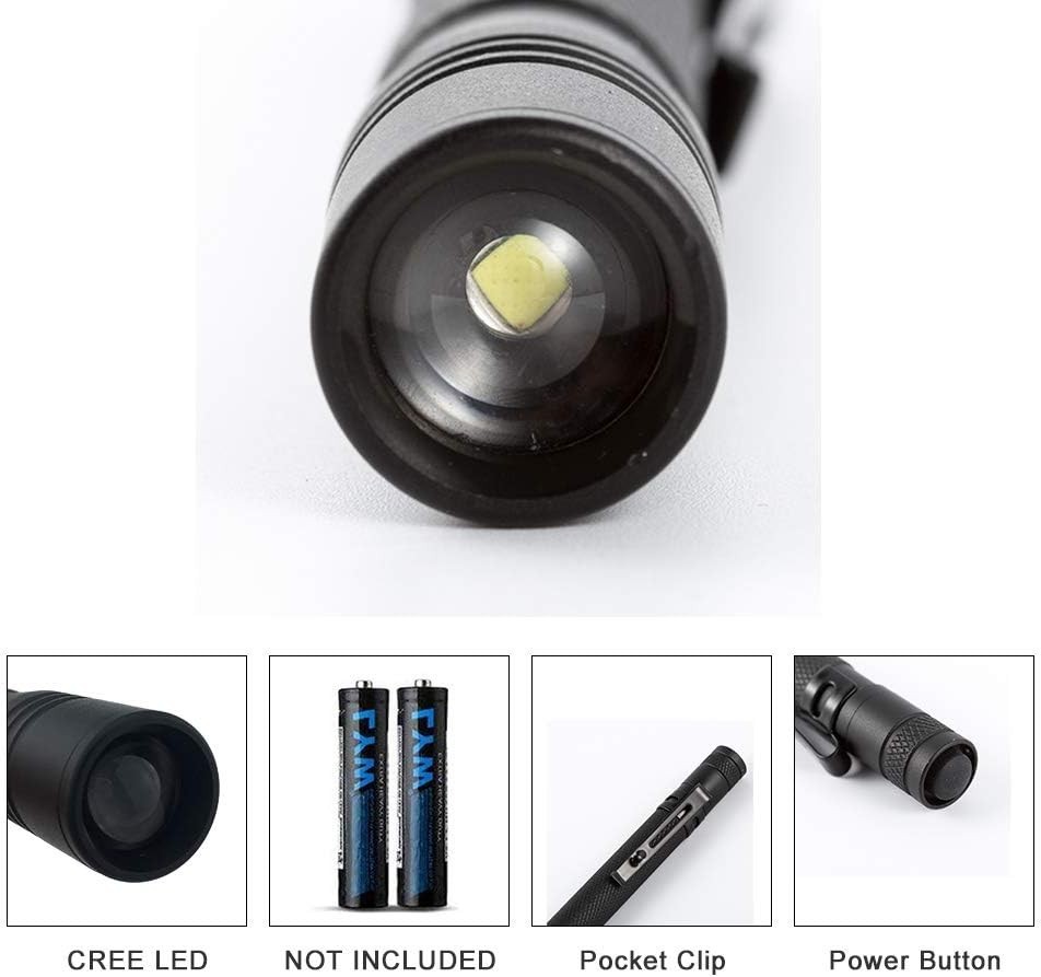 Versatile 150 Lumen LED Penlight with Adjustable Focus – 3 Modes Flashlight