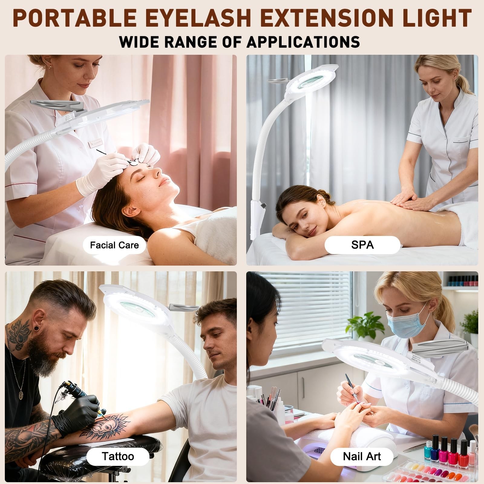 2500 Lumens 10X 30X Magnifier Esthetician Light, Flexible Gooseneck | Steples…