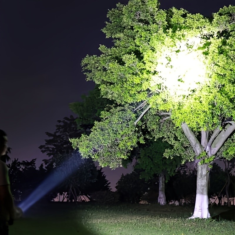 2Pack COB LED Flashlight USB Rechargeable Zoomable White & Red Light for Camping