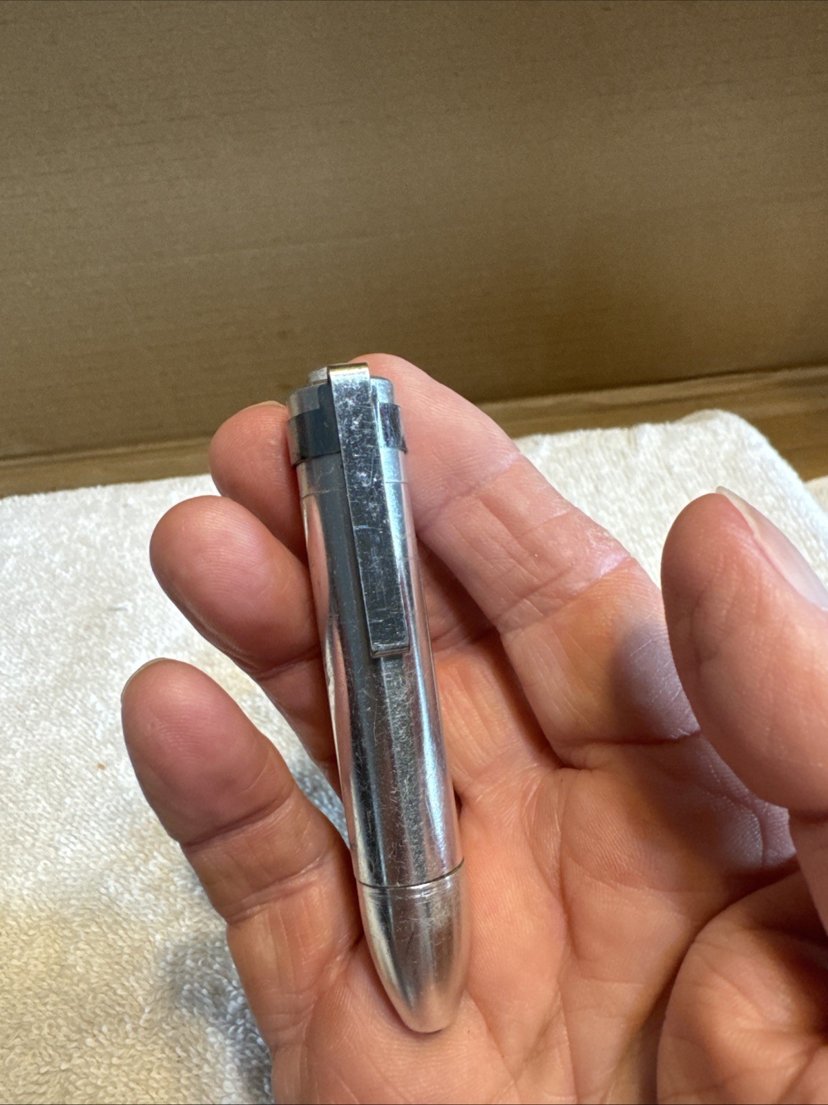 Bullet Shaped Mini Flashlight With Pocket Clip