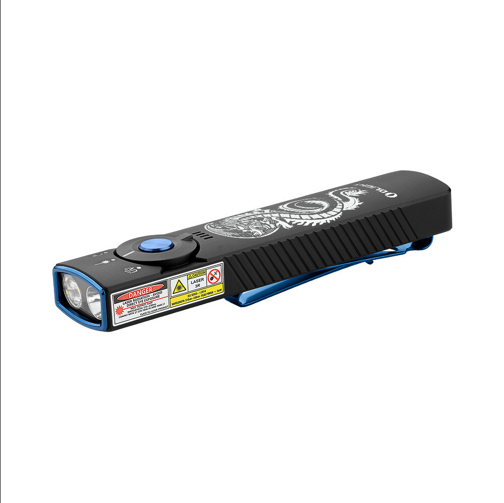Olight Arkfeld Pro Dragon CW Flat EDC Flashlight (LED Light, UV & Laser), 1300 L