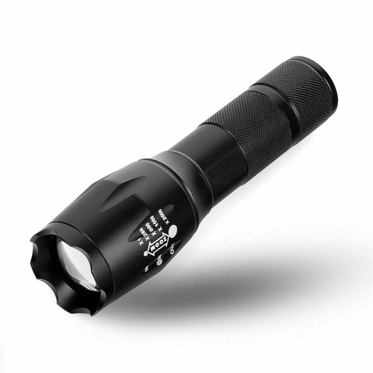 2Pack Tactical 5 Modes 18650 Flashlight Zoom Torch Aluminum Light