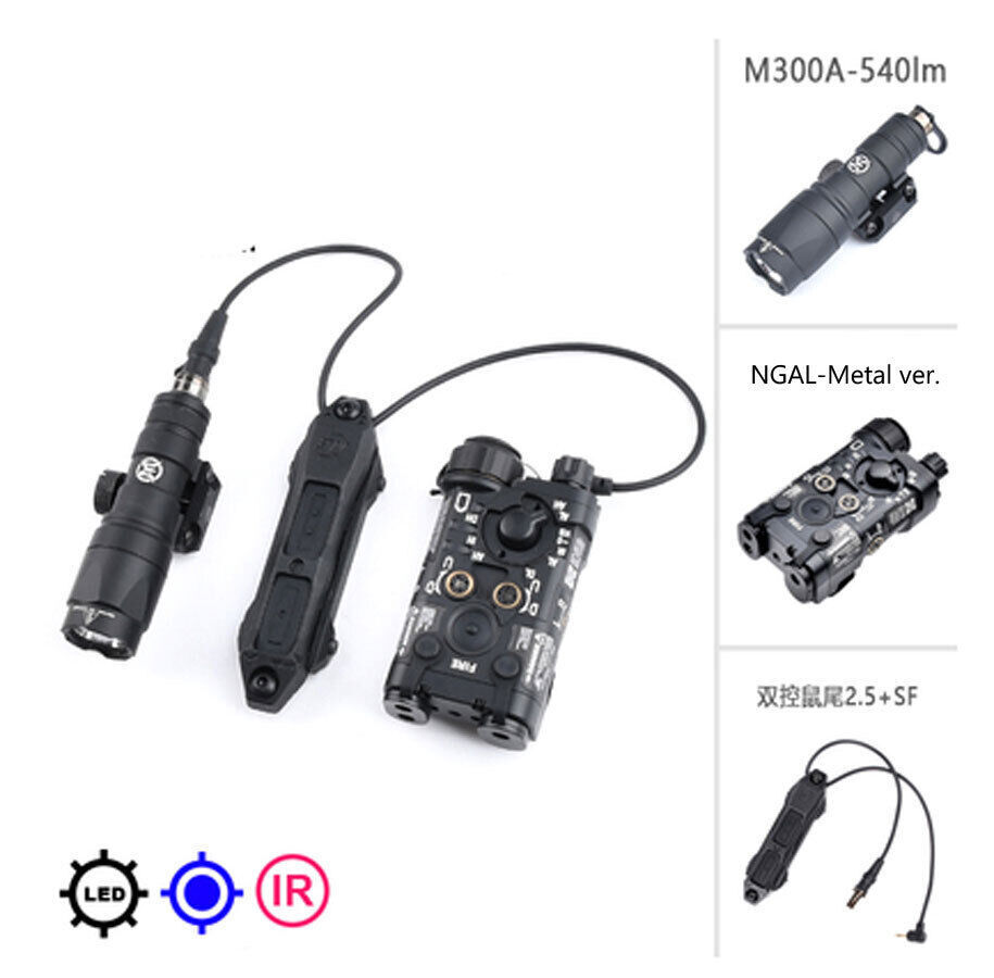 Hunting Metal NGAL Red Green Blue laser IR laser Dual switch M300 LED Flashlight