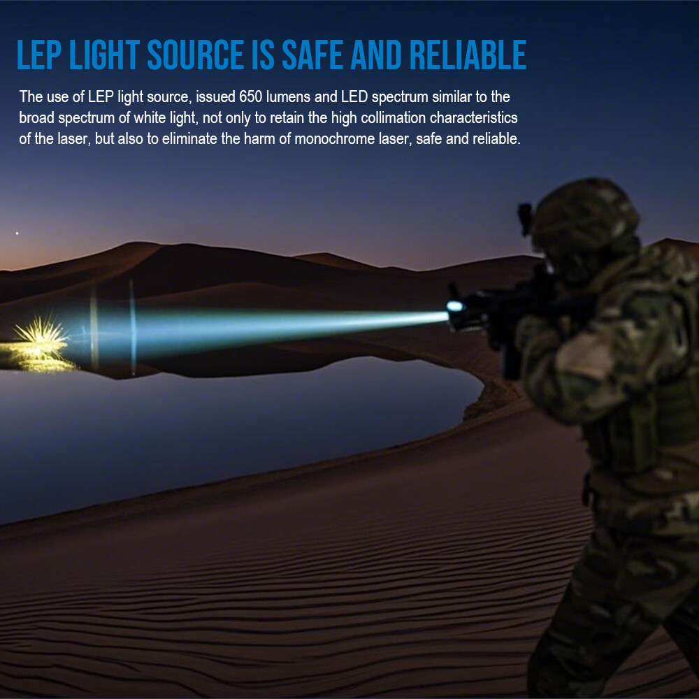 Trustfire T45R White Laser 1695Meter Range Tactical LEP Flashlight 650LM Bright