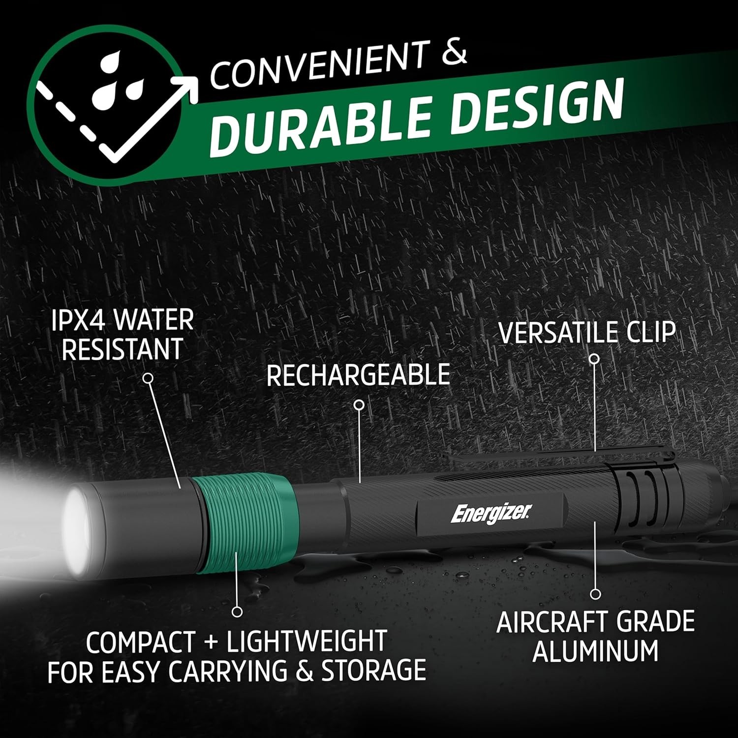 X-400 Compact Rechargeable Pen Light – 400 Lumens, Indoor and Outdoor Use