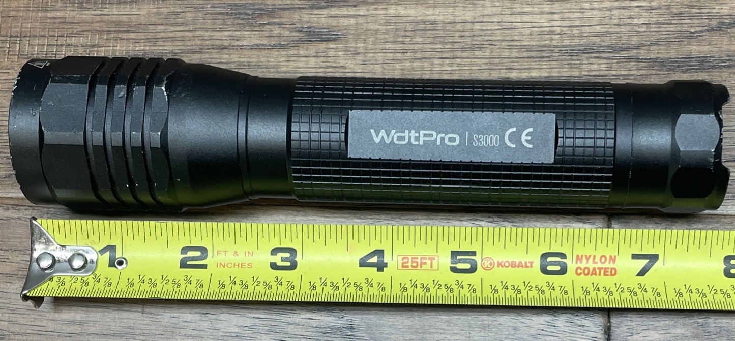 WdtPro S3000 Push Button 4 AA Batttery Powered Flashlight Easy Top Unscrew AP