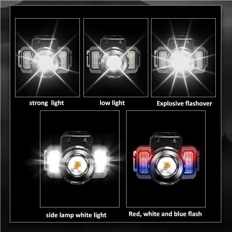 99000LM LED Headlamp Rechargeable Headlight Zoomable Head Torch Lamp Flashlight