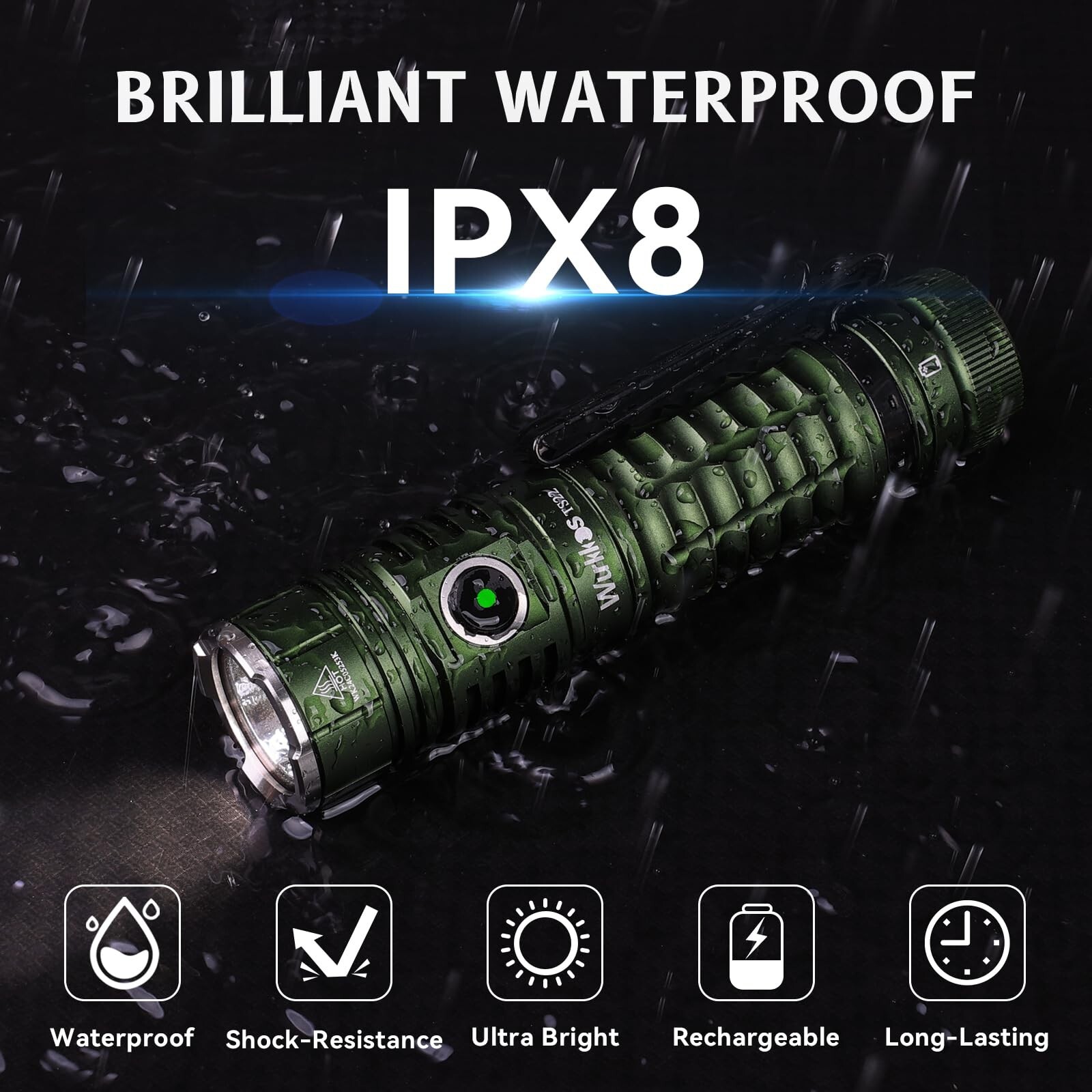 Wurkkos LED Flashlight High Lumen Rechargeable – TS22 4500 lm Super Bright 70…