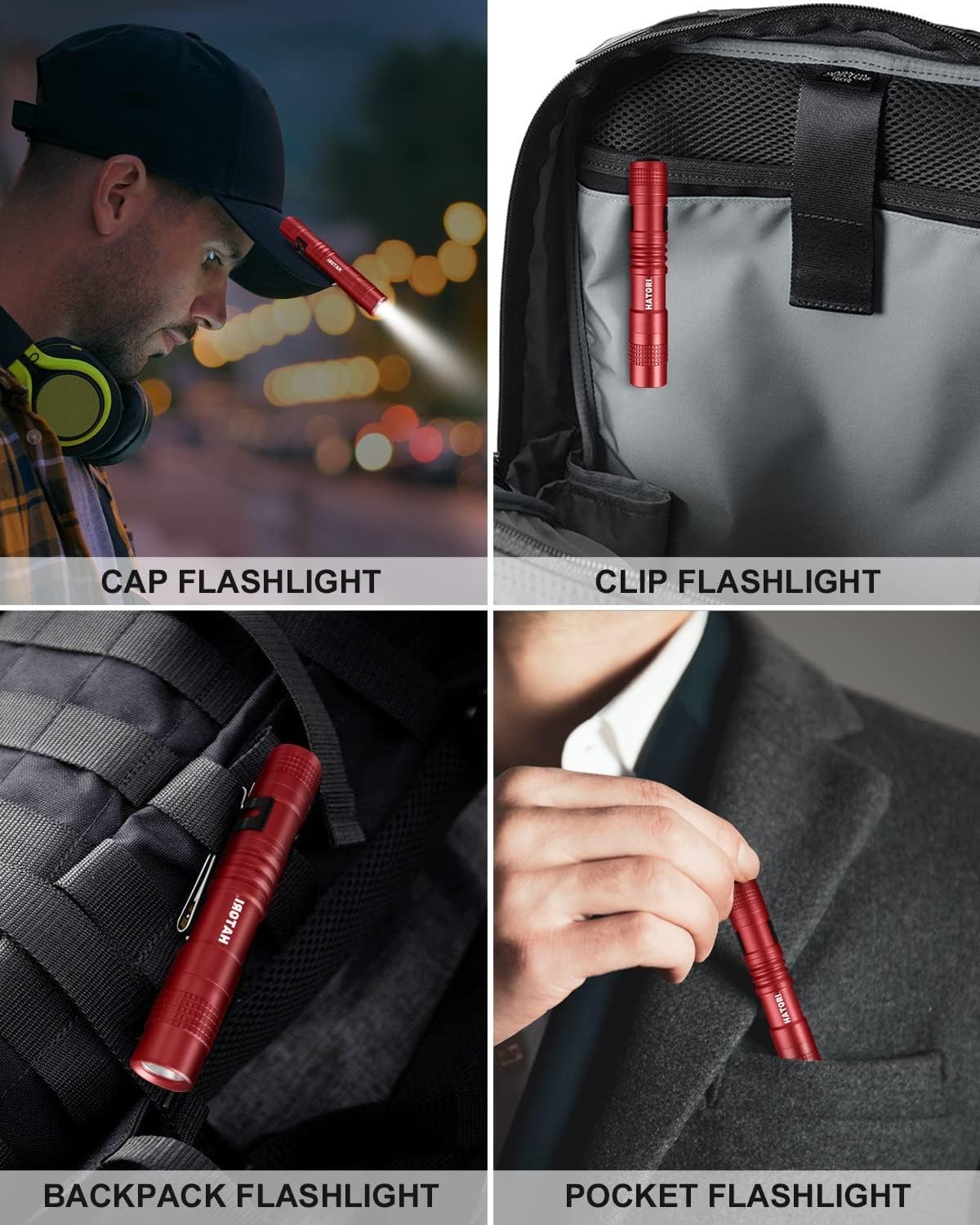 Mini LED Flashlight 150 Lumens Pocket Clip-On Aluminum Water Resistant Black