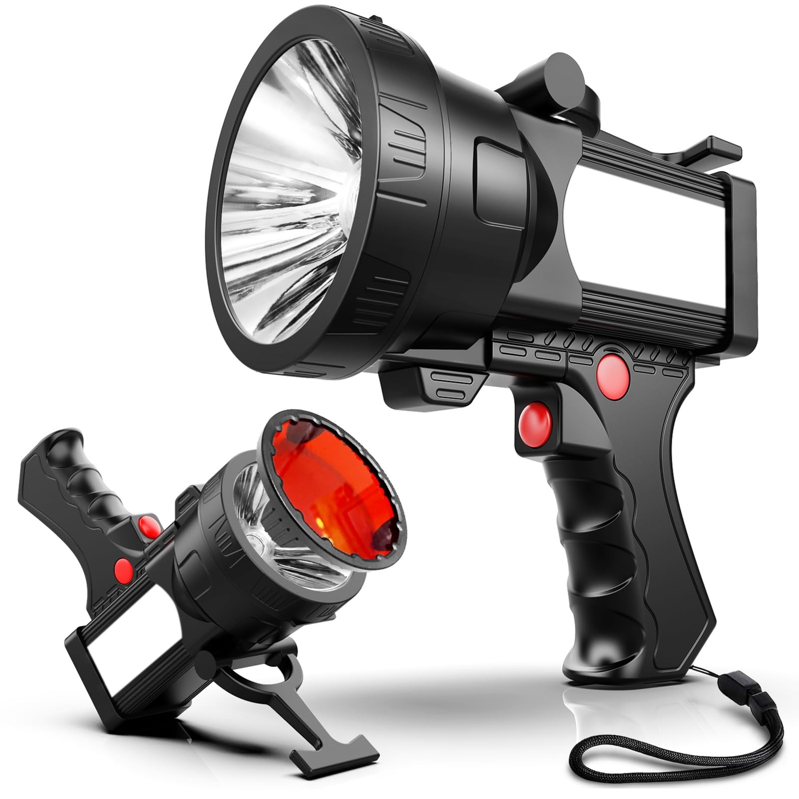 BIGSUN Q984Pro Rechargeable Spotlight Flashlight, 100000 High Lumens LED with…