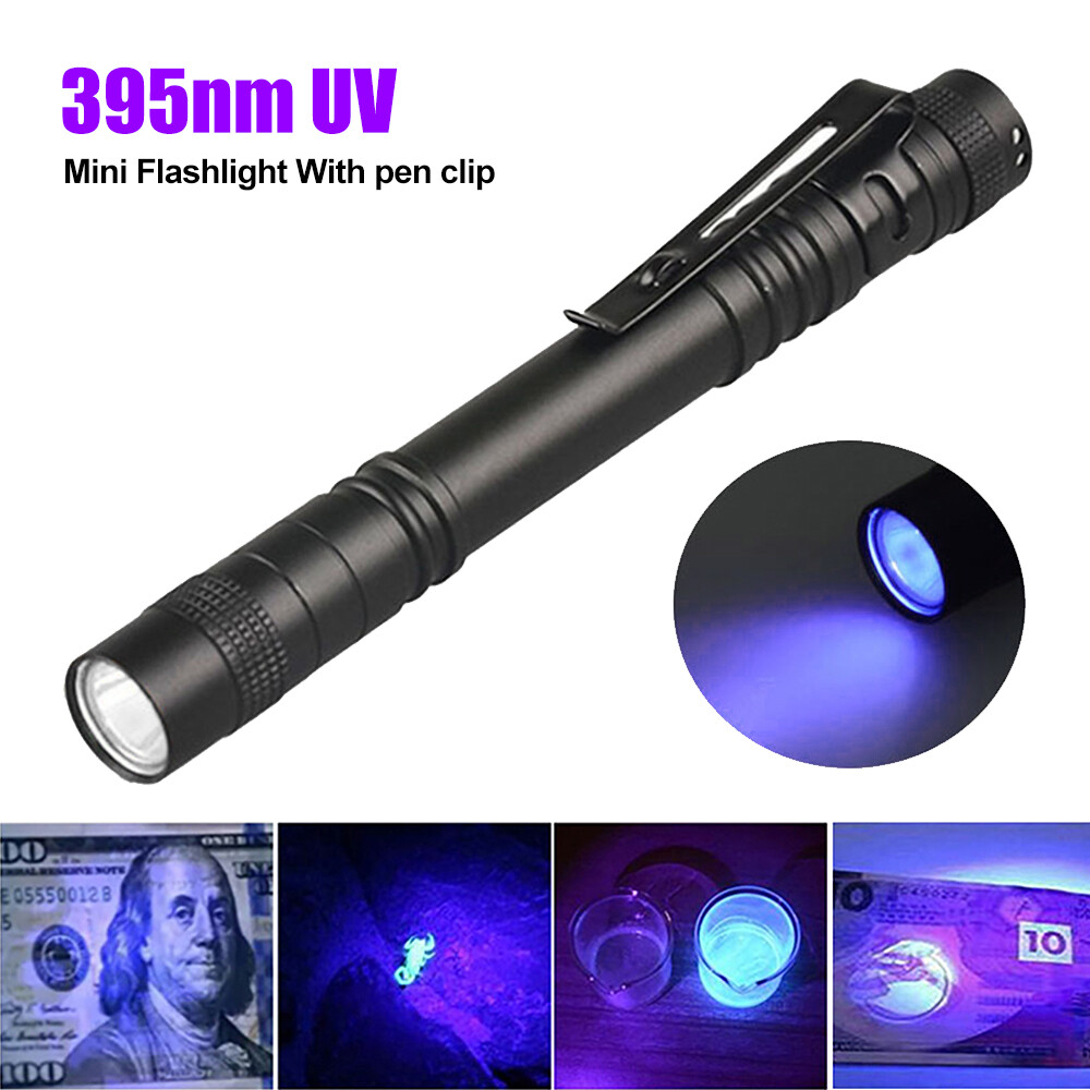 1-5X UV Flashlight Light Penlight 395nm Black Light Portable Ultra Violet Pocket