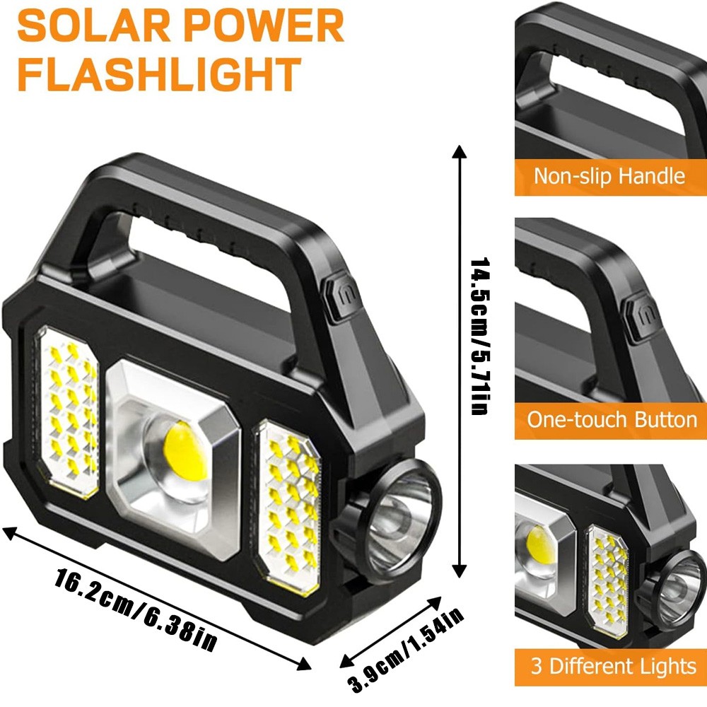 Solar Power LED Camping Lamp Flashlight Tent Light Lantern Rechargeable – ASW