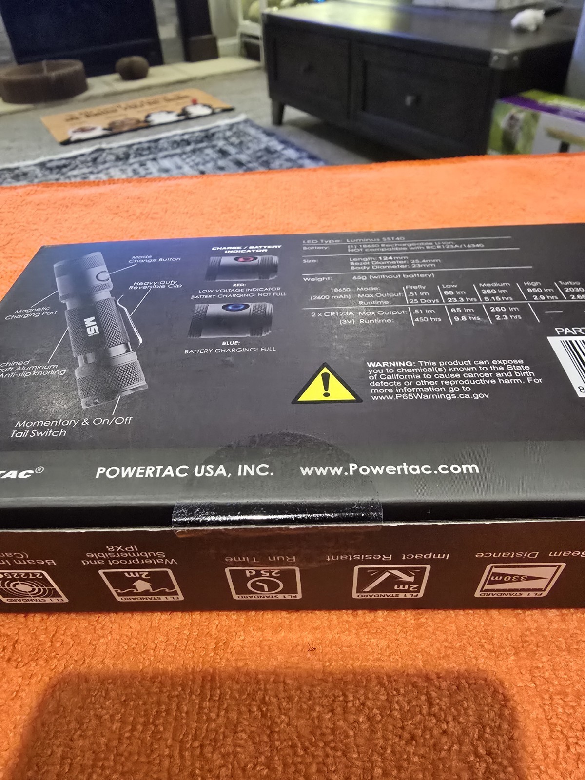 POWERTAC M5 GEN3 2030 LUMENS LIFETIME WARRANTY BRAND NEW SEALED ORIGINAL BOX