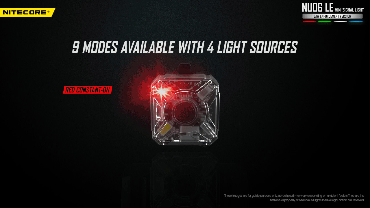 Nitecore NU06 LE Headlight White Blue Green Red LEDs USB-C Signal & Safety Light