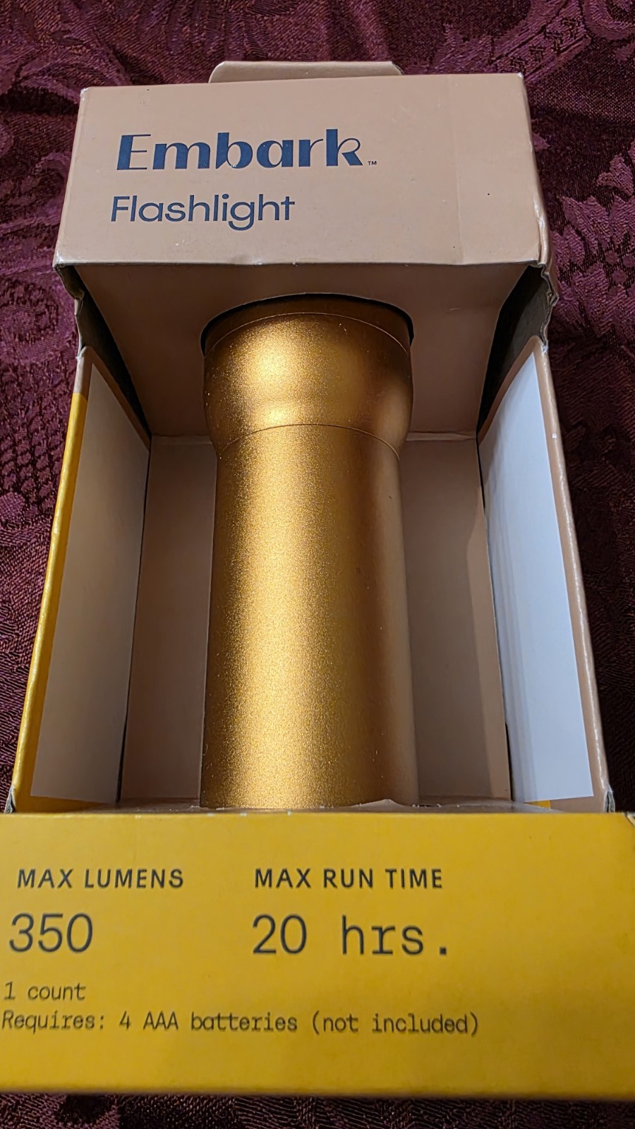 Embark Flashlight 20 Hours Maximum Lumens 350 New In Box
