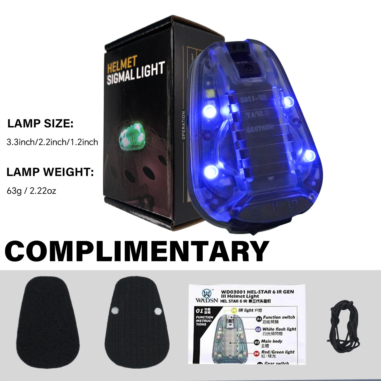 Tactical Helmet Light Signal Light Military IFF Helmet Light Flashlight Survival