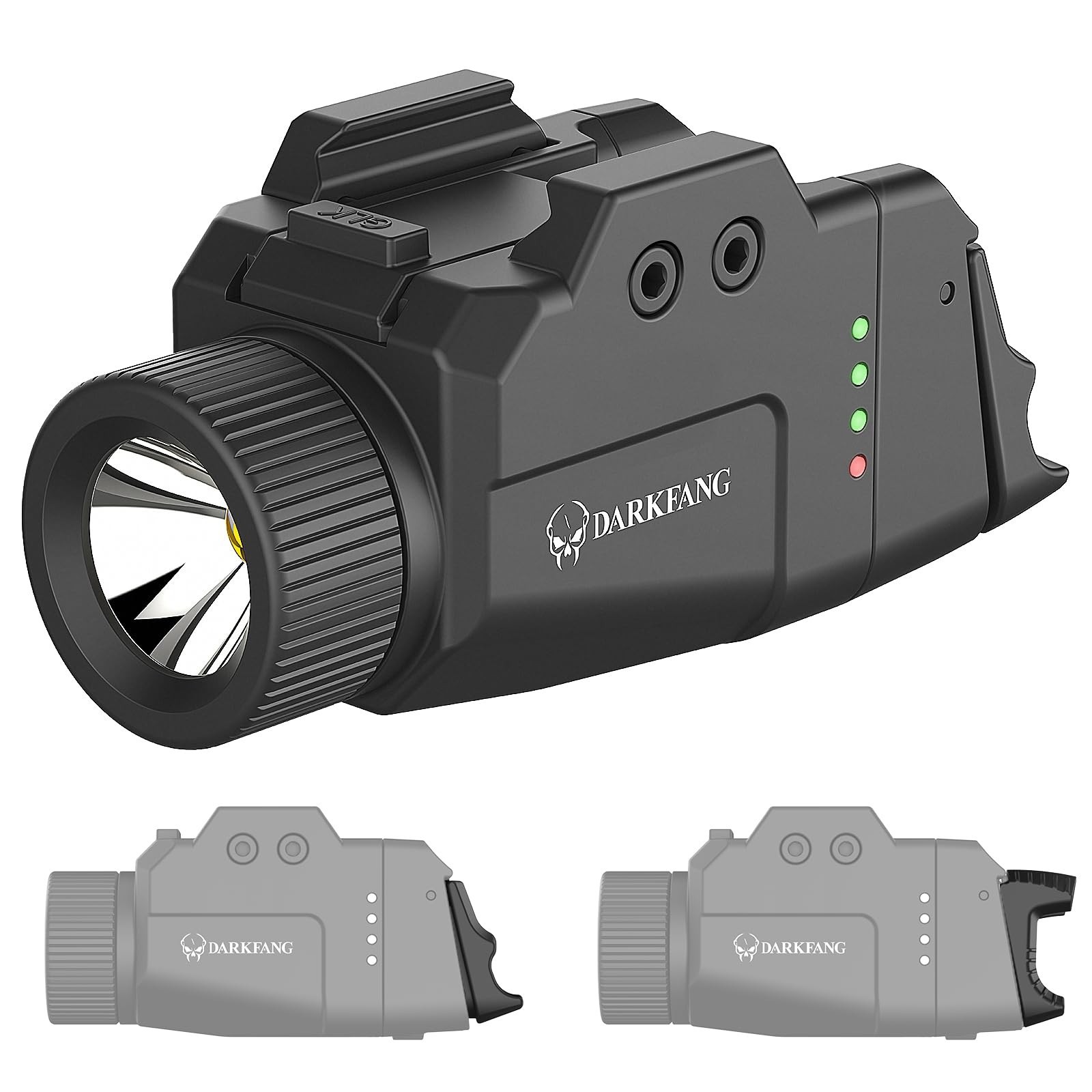 Compact Tactical Flashlight 1000 Lumen – High/Low Rear Switch for Pistol & Rail