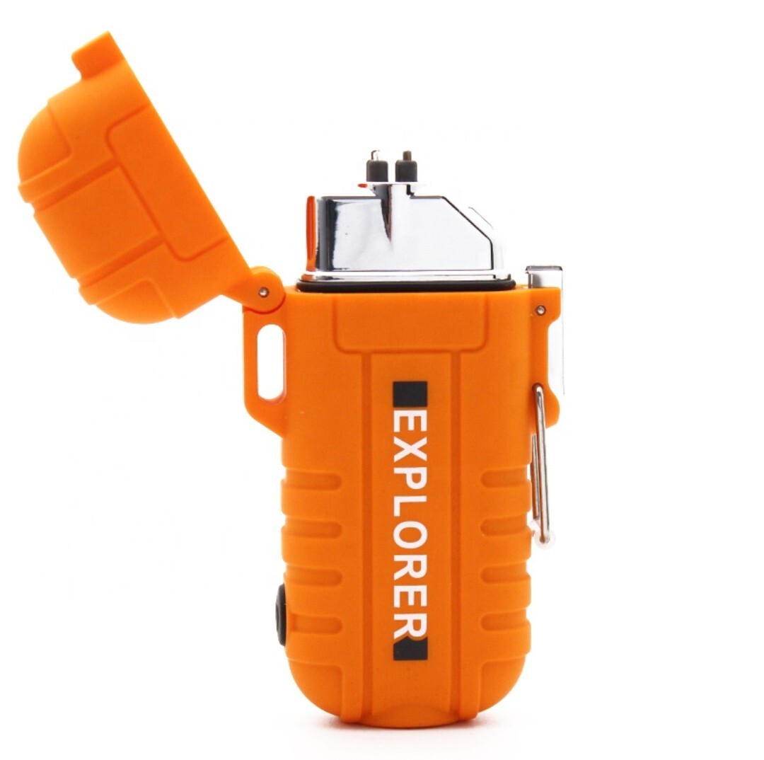 Rechargeable Plasma Lighter / Flashlight Survival Camping Hiking Orange