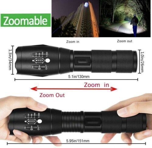 1/2Pc Super Bright Tactical Military LED Flashlight flash light 800lm Waterproof