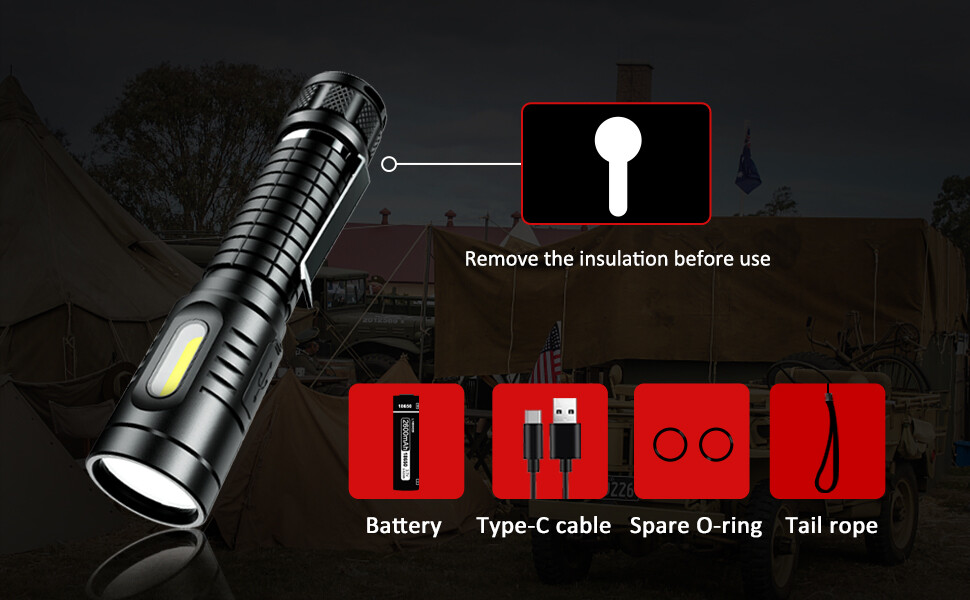 Rechargeable Flashlight Magnetic LED Flashlight High Powered 1300 Lumens Battery