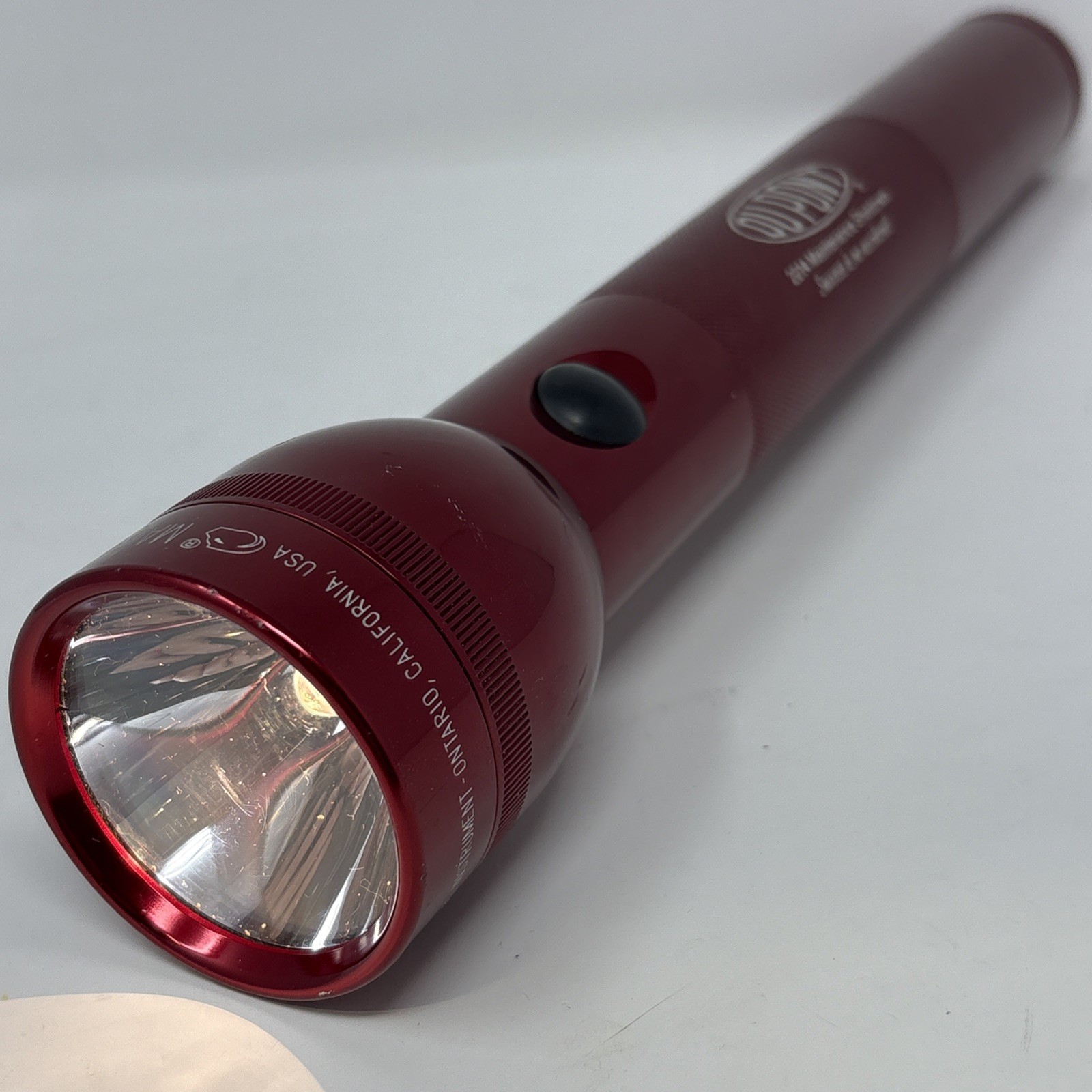 Mag-lite 3 D Cell LED Red Flashlight 12″ Printed Dupont TESTED **No Batteries