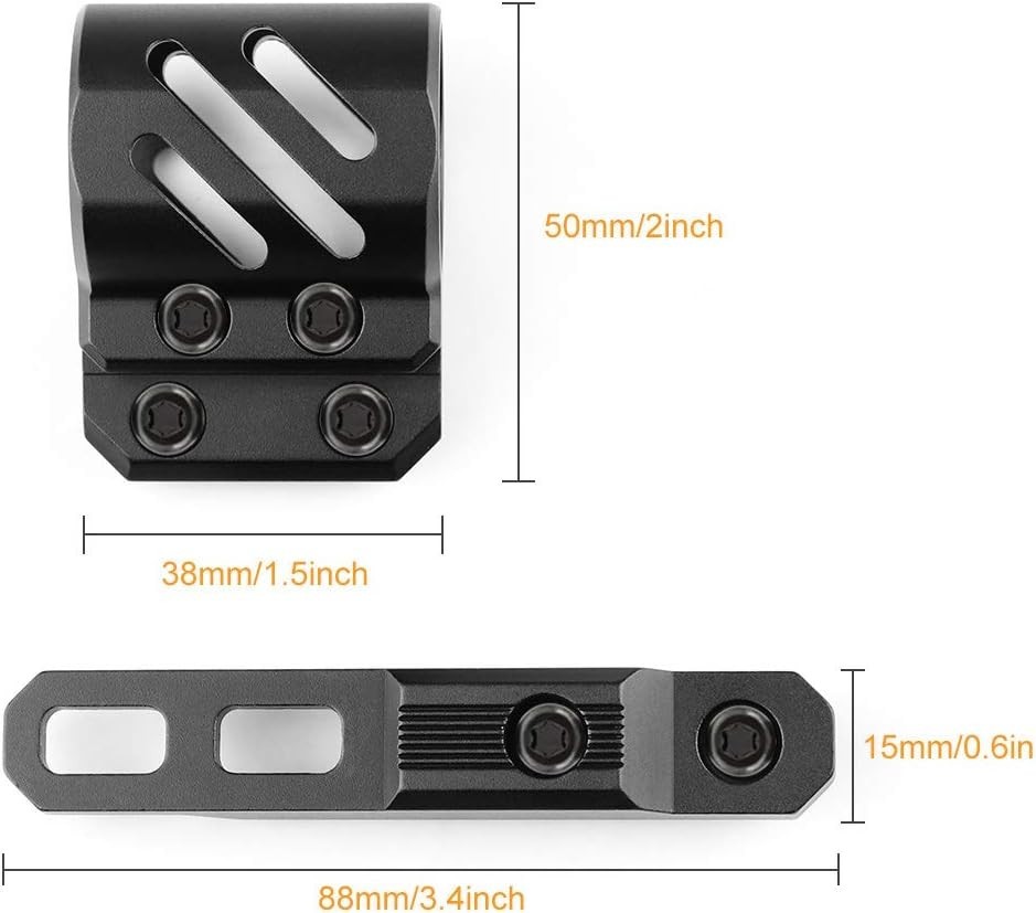 Lightweight M Lock Flashlight Ring Mount with 2 Mounting Inserts – 20mm-27mm
