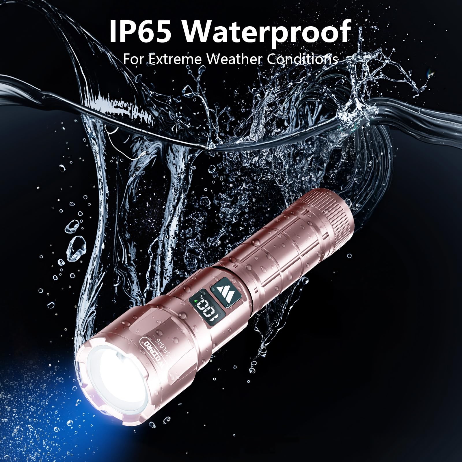 WdtPro LED Rechargeable Flashlight 2 Pack, 3 Modes Super Bright 2 PACK, Pink