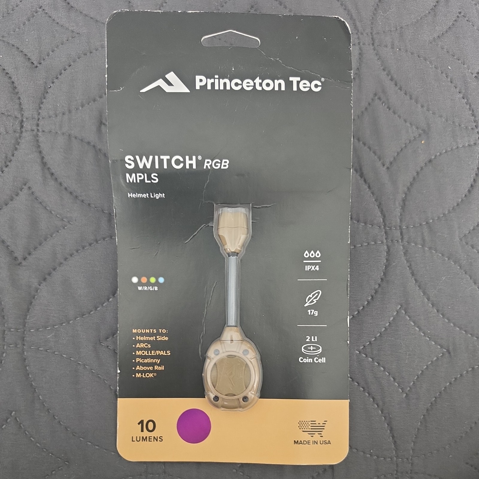 PRINCETON TEC SWITCH RGB MPLS HELMET LIGHT 10lm IPX4 TACTICAL LED Green – NEW