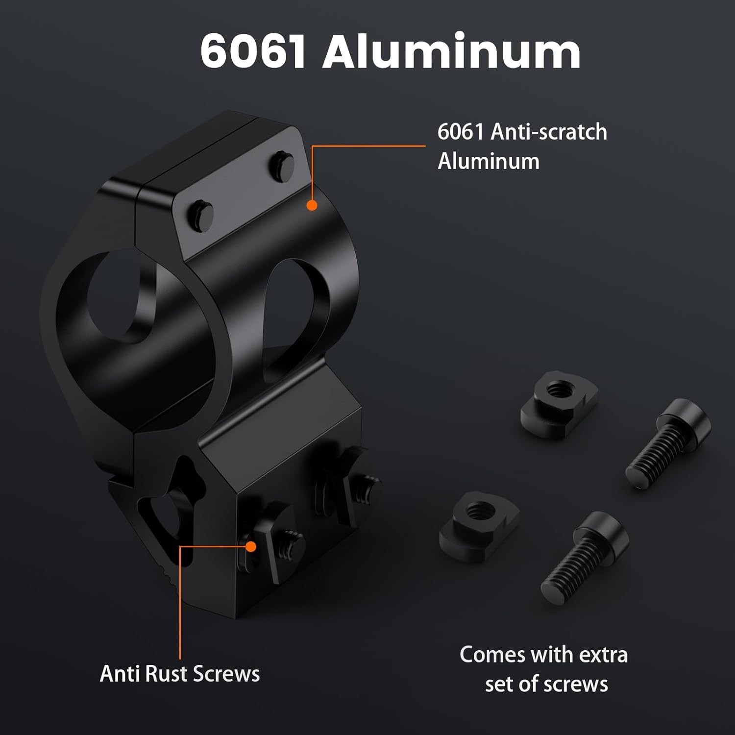 Flashlight Mount Tactical 45° M Lock 1 Inch Black Aluminum Rail Bracket System