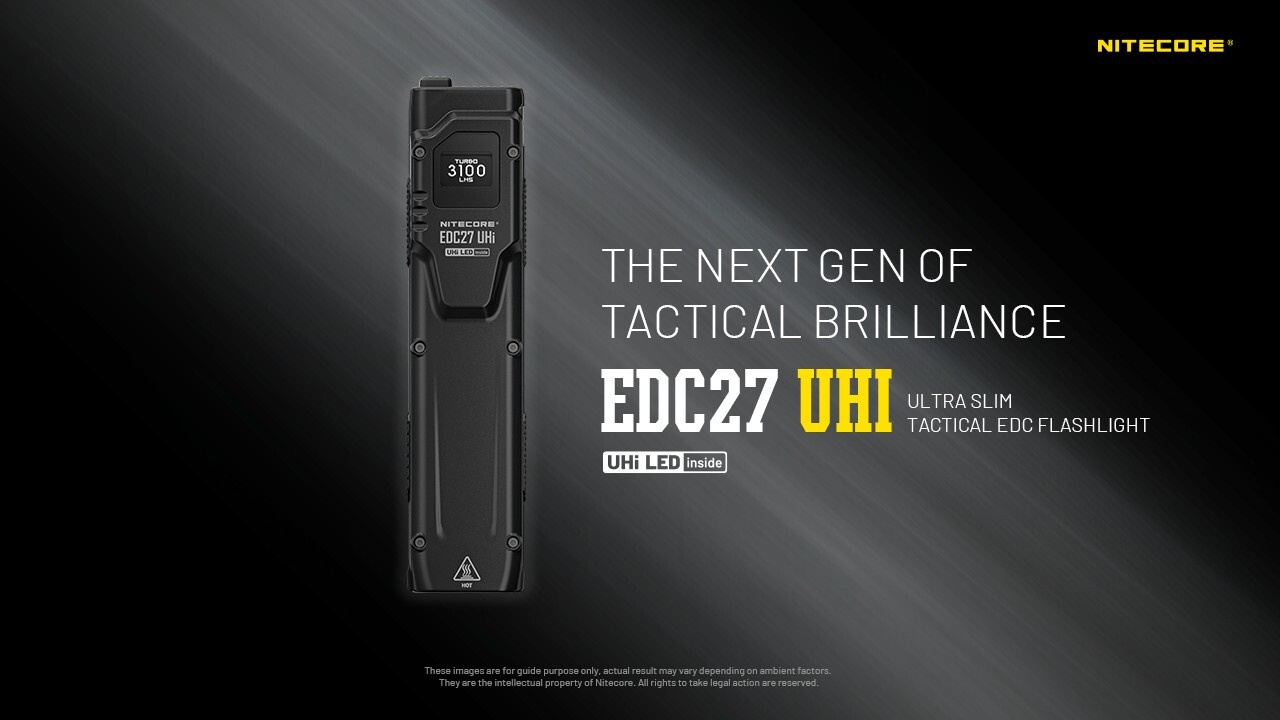 NITECORE EDC27 UHi 3100 Lumens Ultra Slim Flat EDC Flashlight Torch