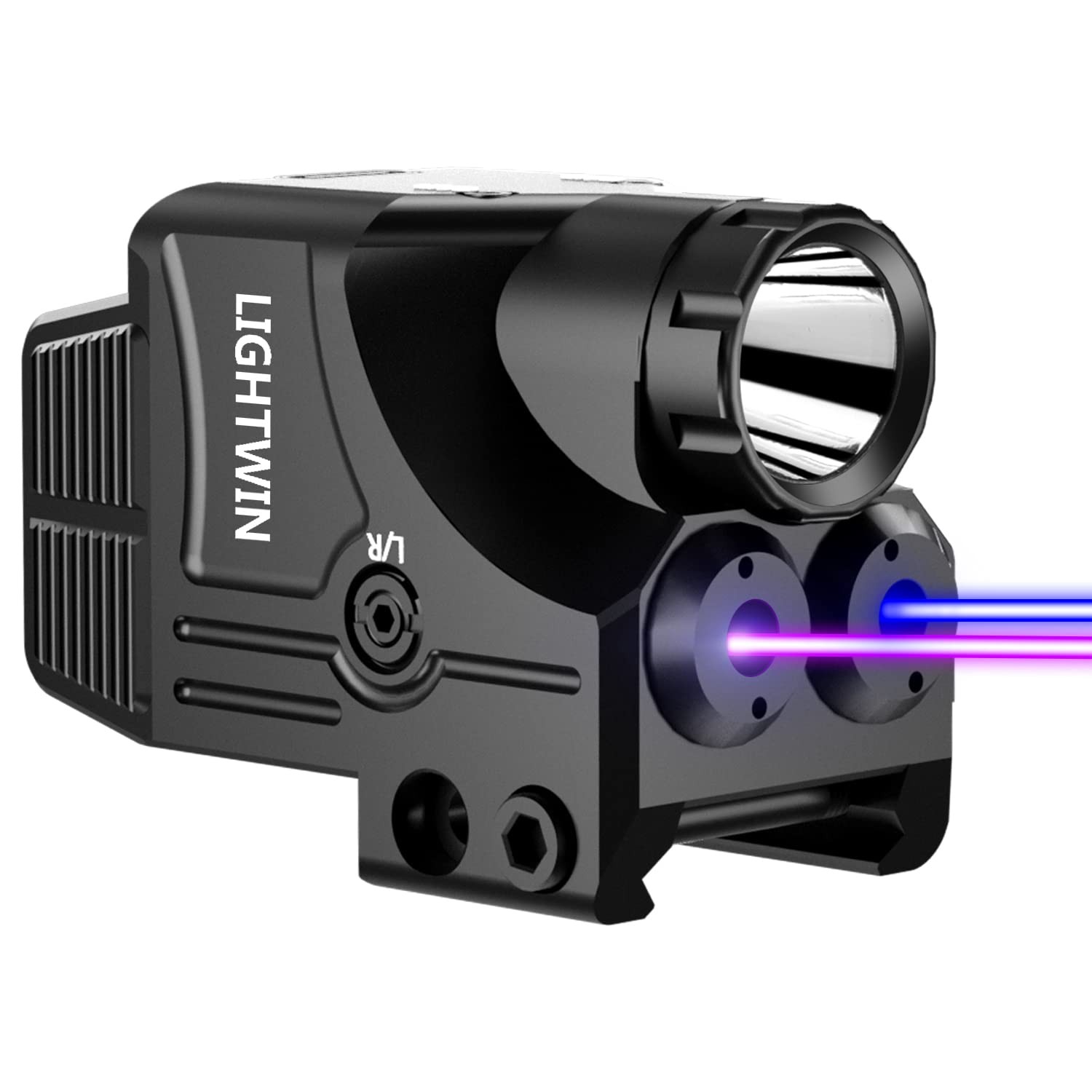 Red Green Blue Purple Laser Beams with 800 Lumens Flashlight for Pistols, 3 in 1