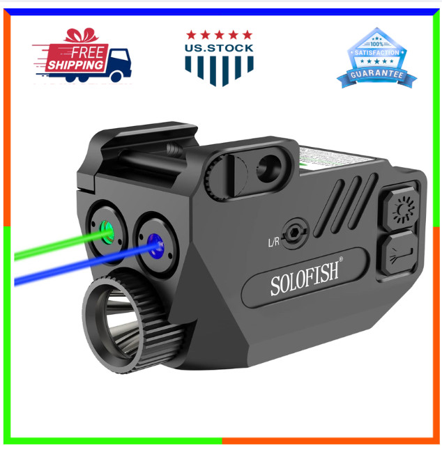 500Lm Pistol Light and Purple/Infrared (Ir)/Green Blue Beam Combo, Rechargeable