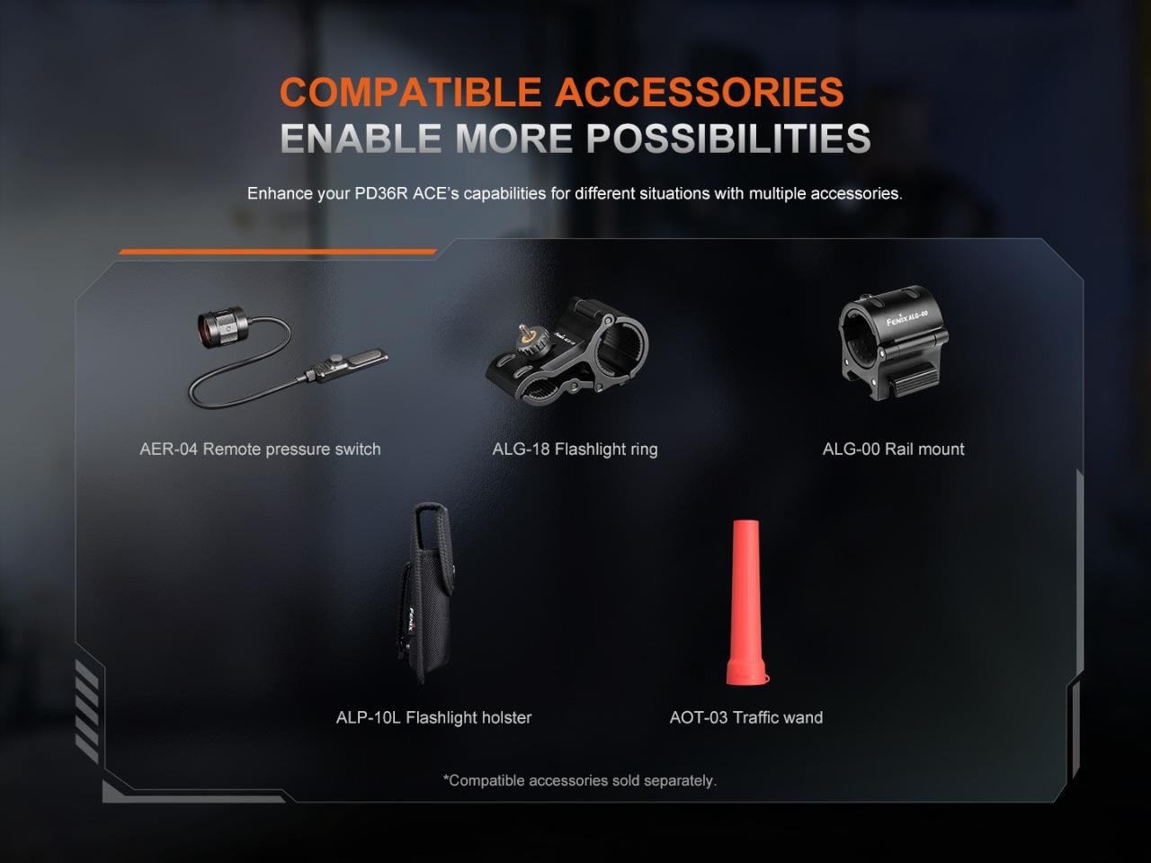 Fenix PD36R ACE 3000 Lumen high powered LED tactical flashlight