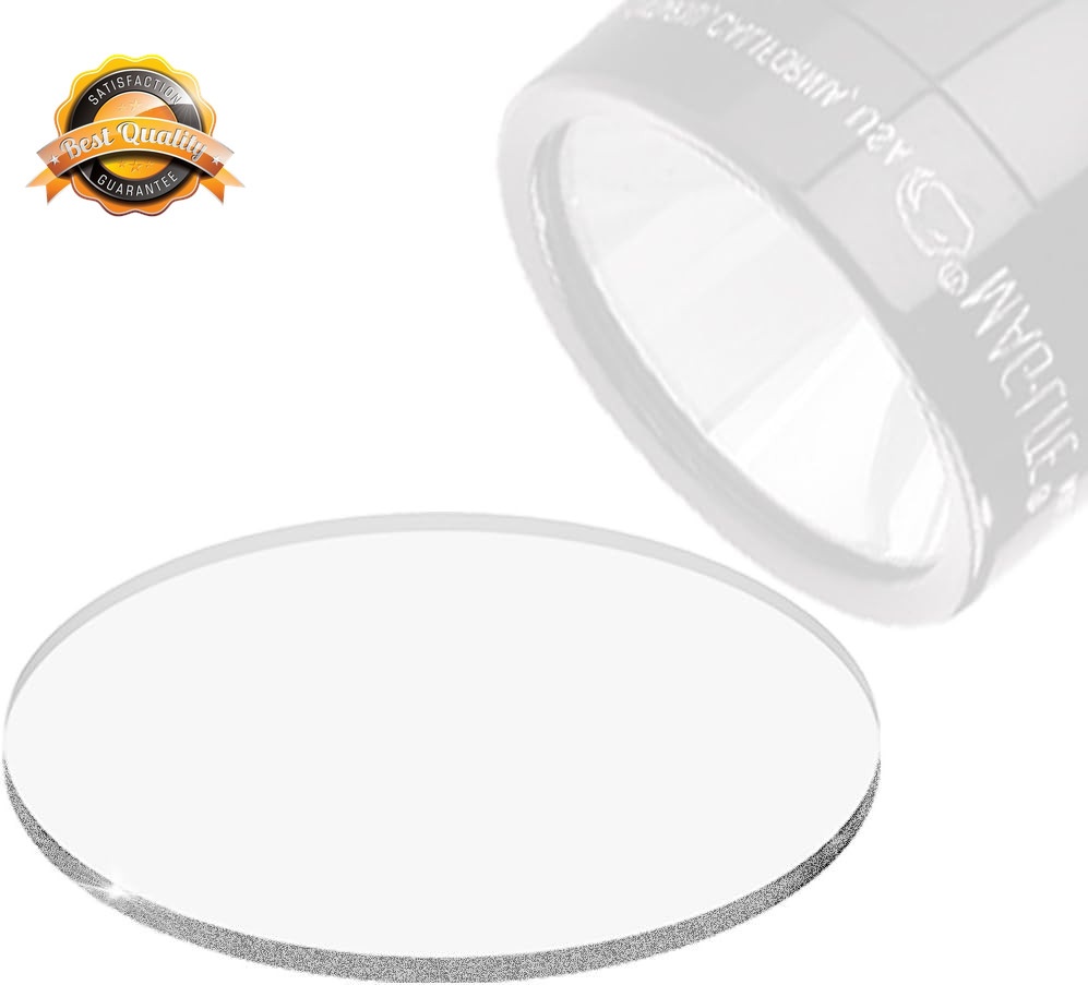 Tempered Glass Lens for Maglite C D Cell Flashlight Clear Shatterproof