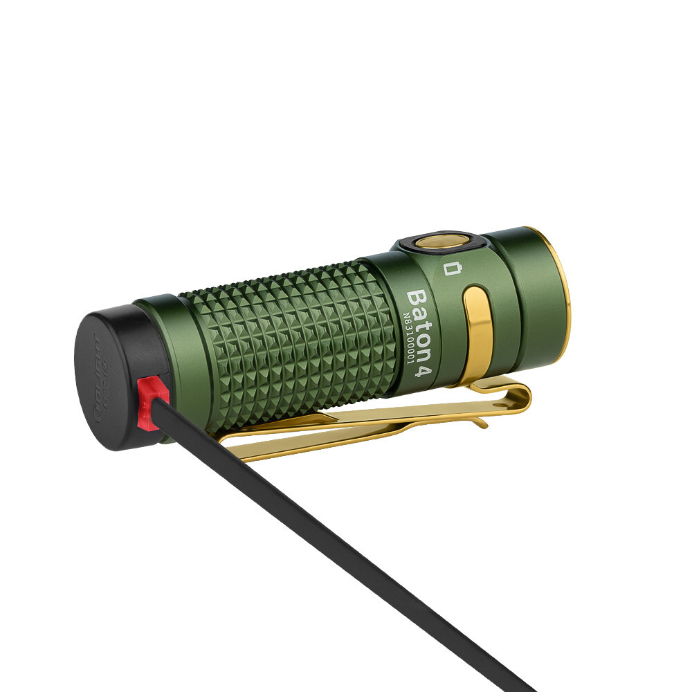 Olight Baton 4 OD Green Waterproof Rechargeable Flashlight 1300 Lumen, 170 Meter