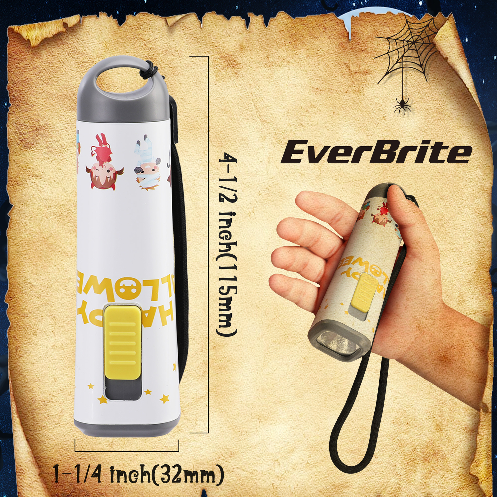 Halloween Flashlights 1 Pack-White Small LED Flash Light Handheld Torch