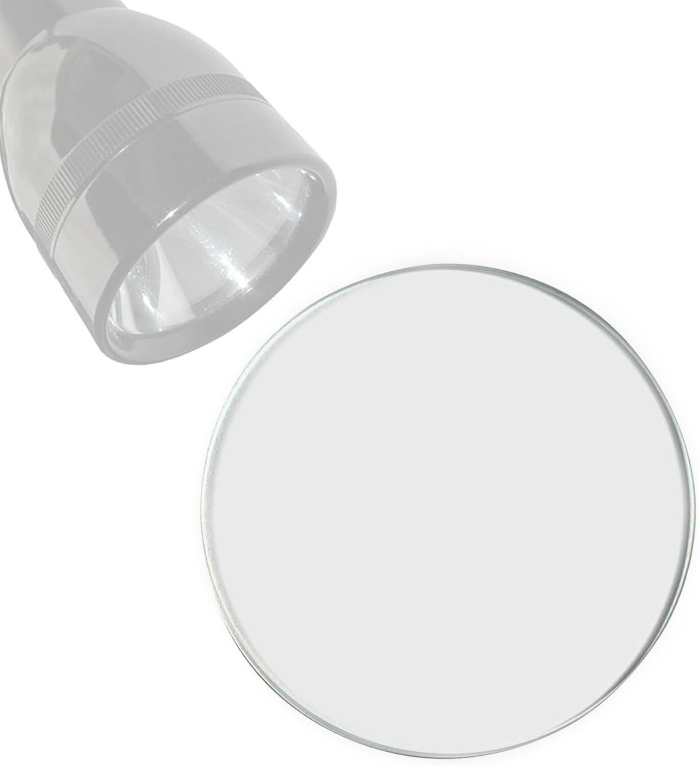 Glass Lens for Maglite C or D Cell Flashlights 52×2 mm, Tempered Glass D Lens