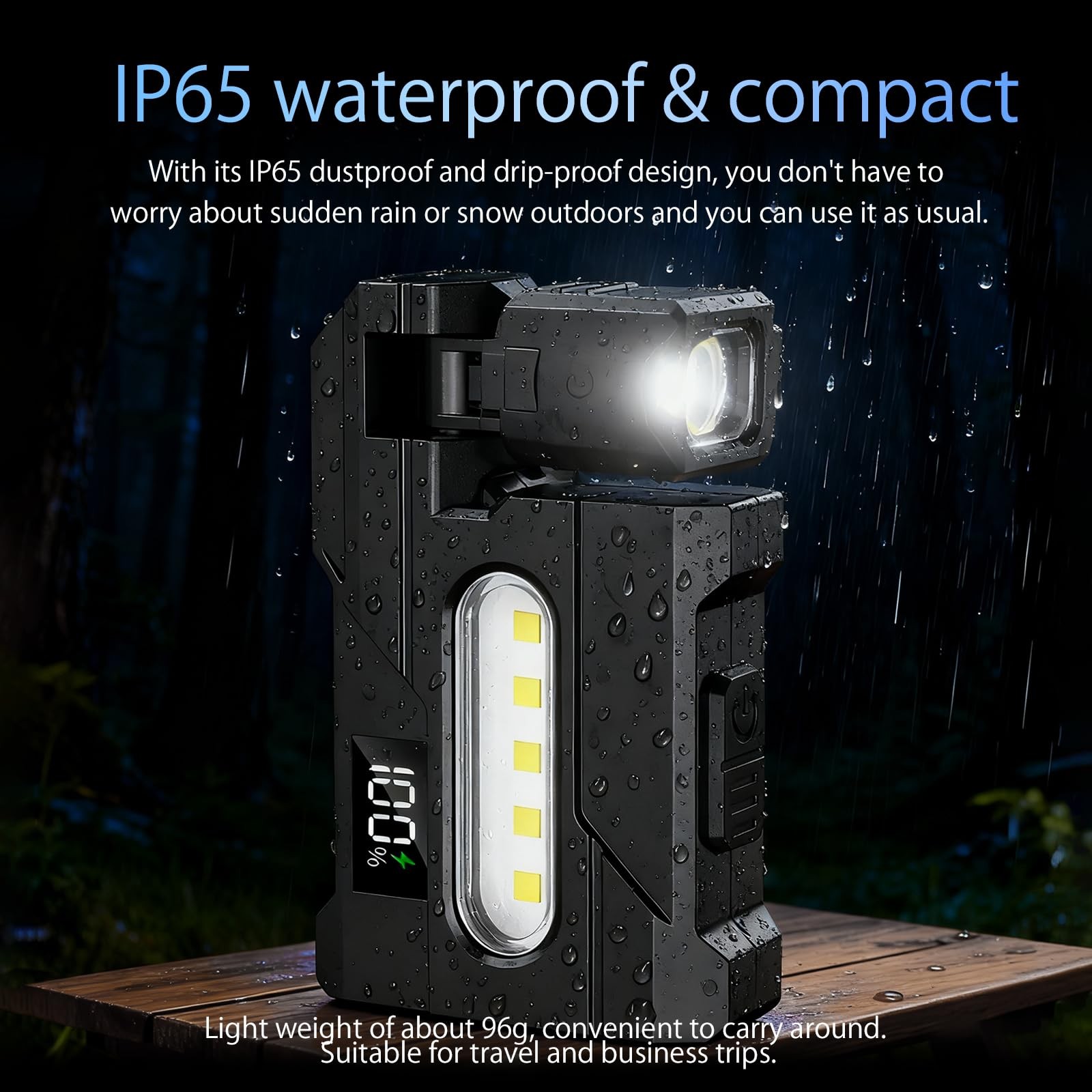 EDC Flashlight Rechargeable, 270°Rotation Magnetic Keychain Flashlight,400 Lum
