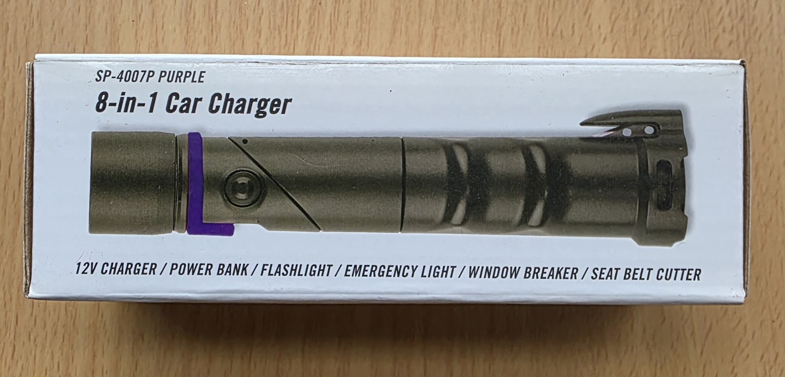 8in1 12V Charger Power Bank Flashlight Window breaker seat Belt Cutter SP-4007P