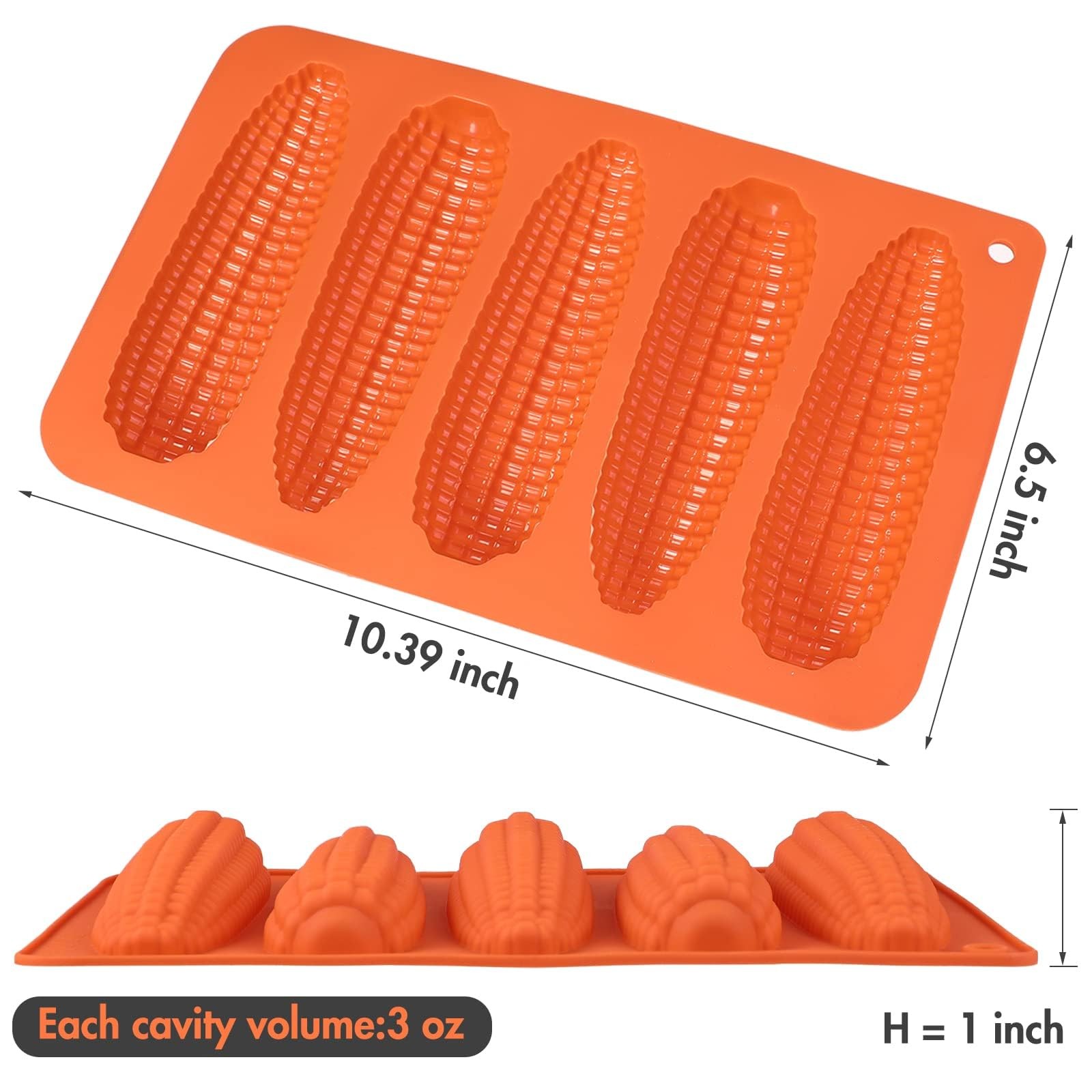 Webake Corn Stick Bread Pan Set of 2, Silicone Cob Stick, Red