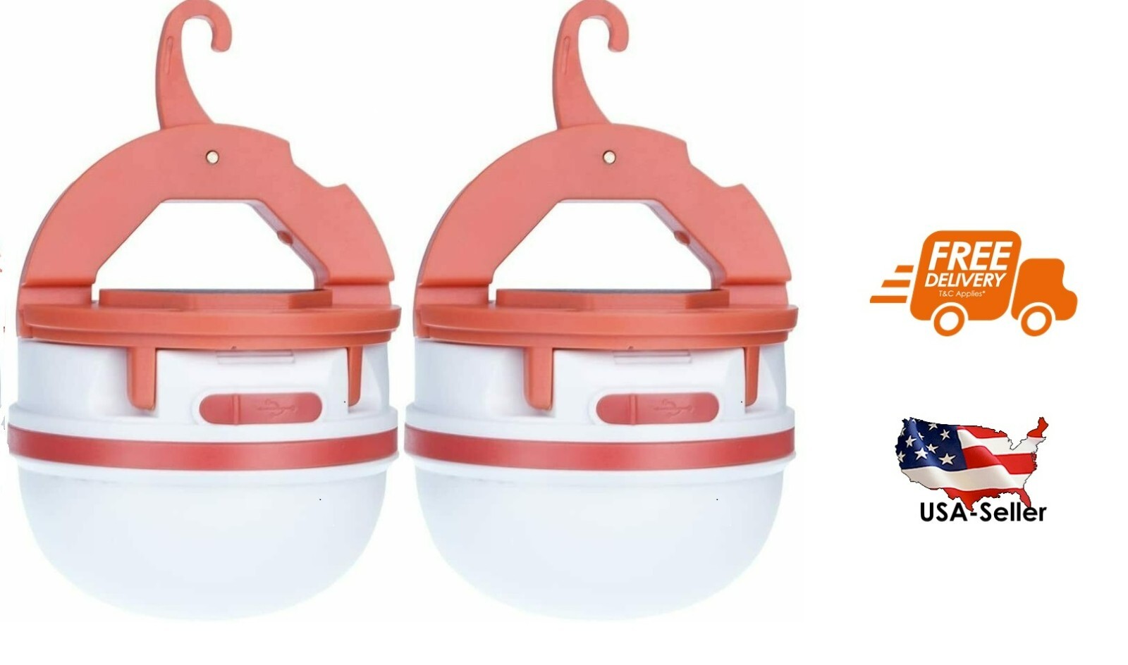 2 PCS of Rechargeable LED Lights for Camping/Hiking/Fishing/Hurricane/Night