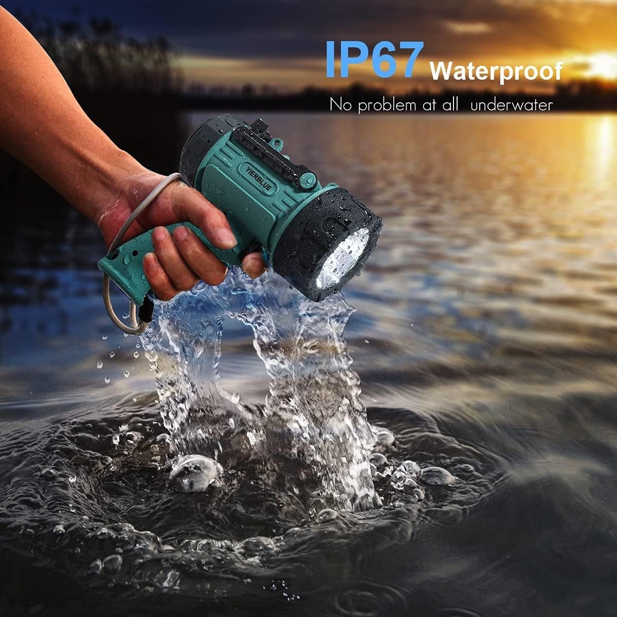 Powerful Waterproof Spotlight with Fast USB-C Charging – 90,000 Lumens