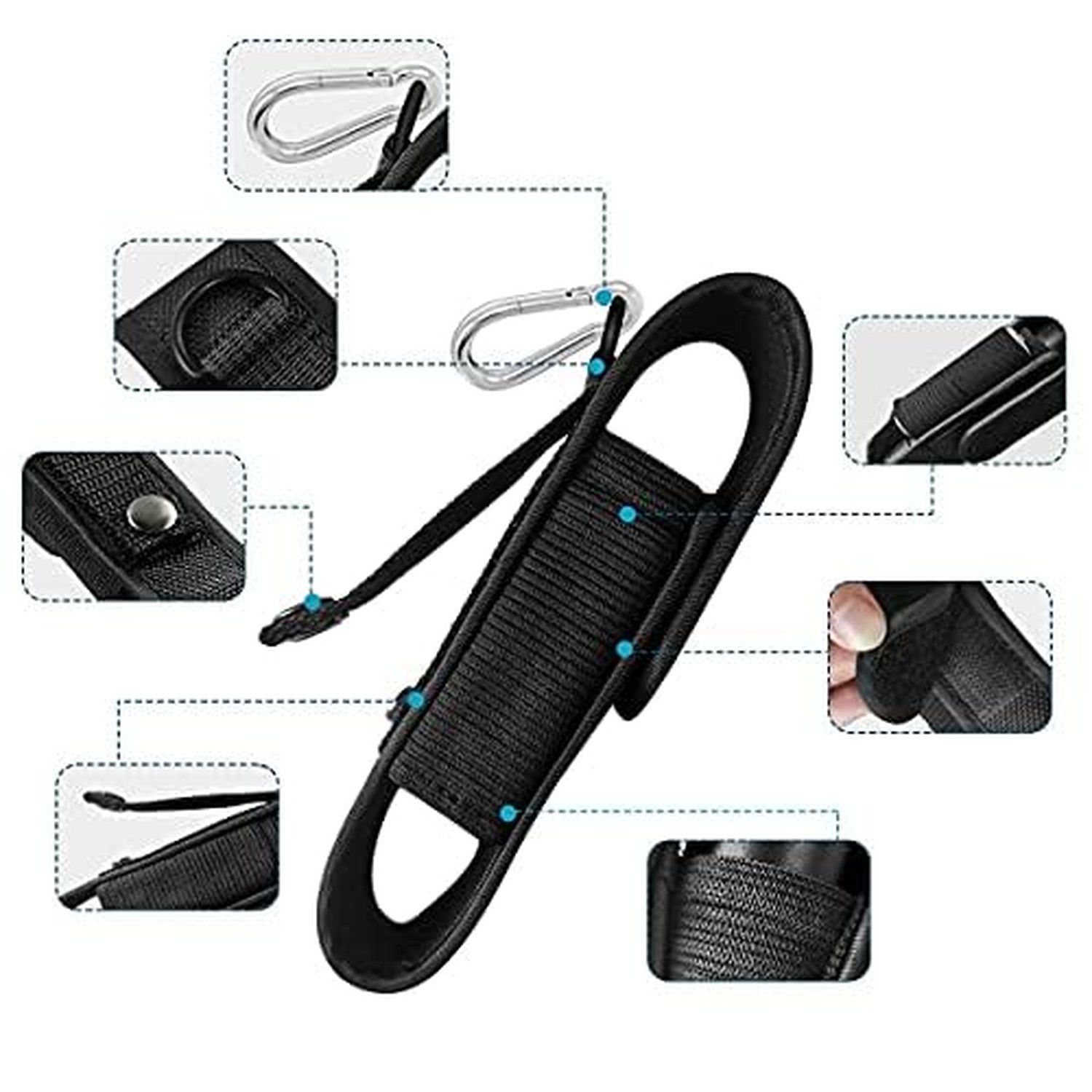 PALUMMA Nylon Flashlight Pouch Holster with Carabiner, Flexible Adjustment Fl…