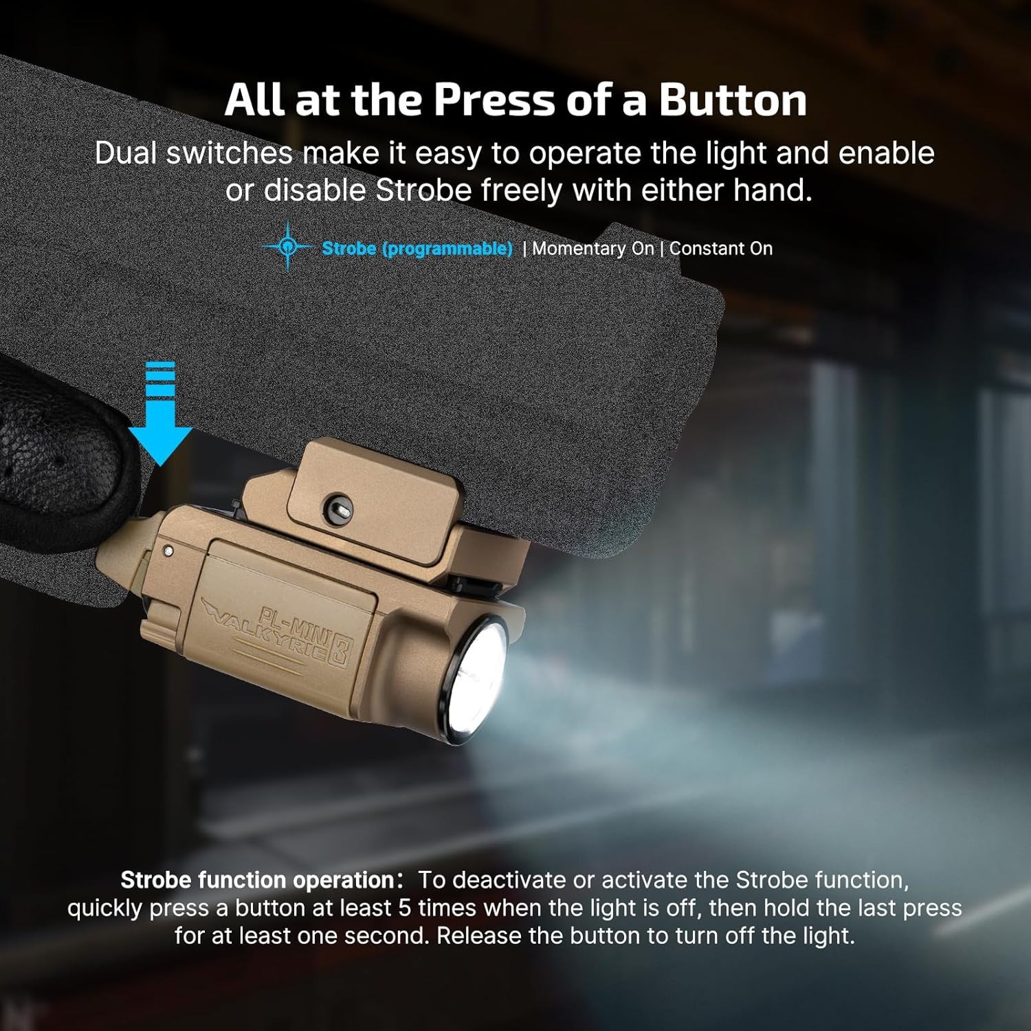 Olight PL-MINI 3 Valkyrie FDE-Tan 600Lm Rail Mount Flashlight Two Rechargeable