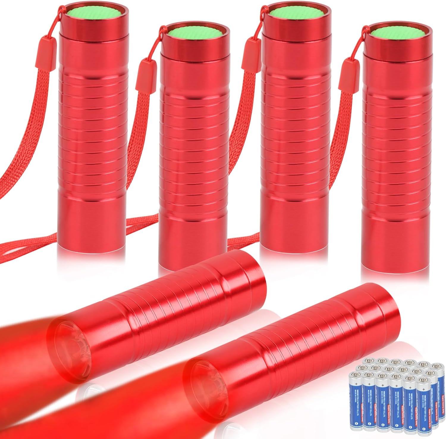 6 Pack Red Light Flashlight Mini, Small LED Red Flashlights Torch for Astronomy,